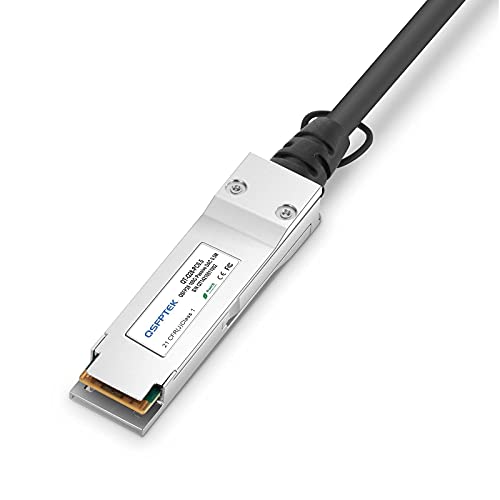 Image of 100G QSFP28 DAC Patch Cable, 0.5M (1.64ft) QSFP28 to QSFP28, Passive Direct Attach Copper Twinax Cable Compatible with Cisco QSFP-100G-CU0.5M, Fortinet and More