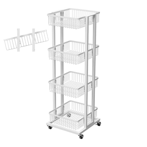 Estante para aperitivos con ruedas de 5 niveles, cesta ajustable para almacenamiento de patatas fritas, frutas, verduras y caramelos, perfecto para cocinas, eventos y espacios minoristas