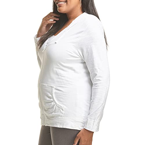 Just My Size Women's Full Zip Jersey Hoodie, White, 5X #TOP2