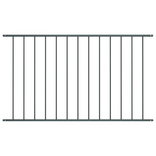 vidaXL Zaunfeld Zaunelemente Zaun Metallzaun Gartenzaun Schmuckzaun Gitterzaun Gittermatten Pulverbeschichteter Stahl 1,7x1m Anthrazit