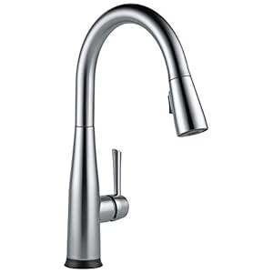 Delta Faucet Essa VoiceIQ Touchless Kitchen Faucet with Pull Down Sprayer, Smart Faucet, Alexa and Google Assistant Voice Activated, Kitchen Sink Faucet, Arctic Stainless 9113TV-AR-DST