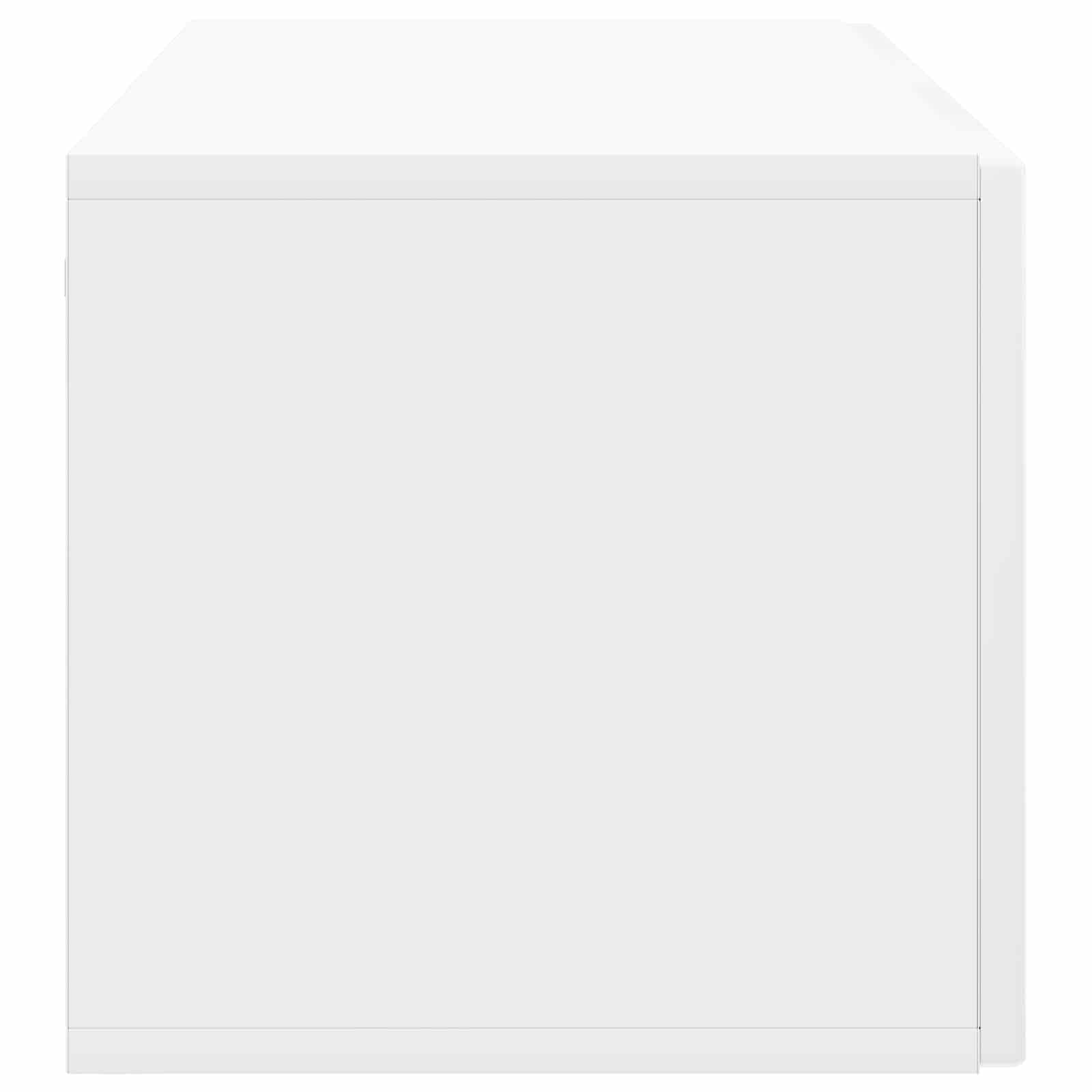 Mueble de TV colgante blanco de madera de ingeniería de alto brillo, mueble de TV moderno montado en la pared con puertas batientes, gran espacio de almacenamiento