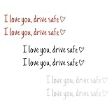 VUTYNKO 15 Stück I Love You Drive Safe Aufkleber, Vinyl Drive Safe Spiegel Aufkleber mit Herz, Wasserdichte Rückspiegel Aufklebers Selbstklebender für Fahrer Frauen Männer