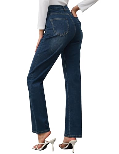 AMPOSH Women’s High-Rise Straight Leg Jeans - Comfortable Stretch Denim Classic Fit Casual & Work Pants4