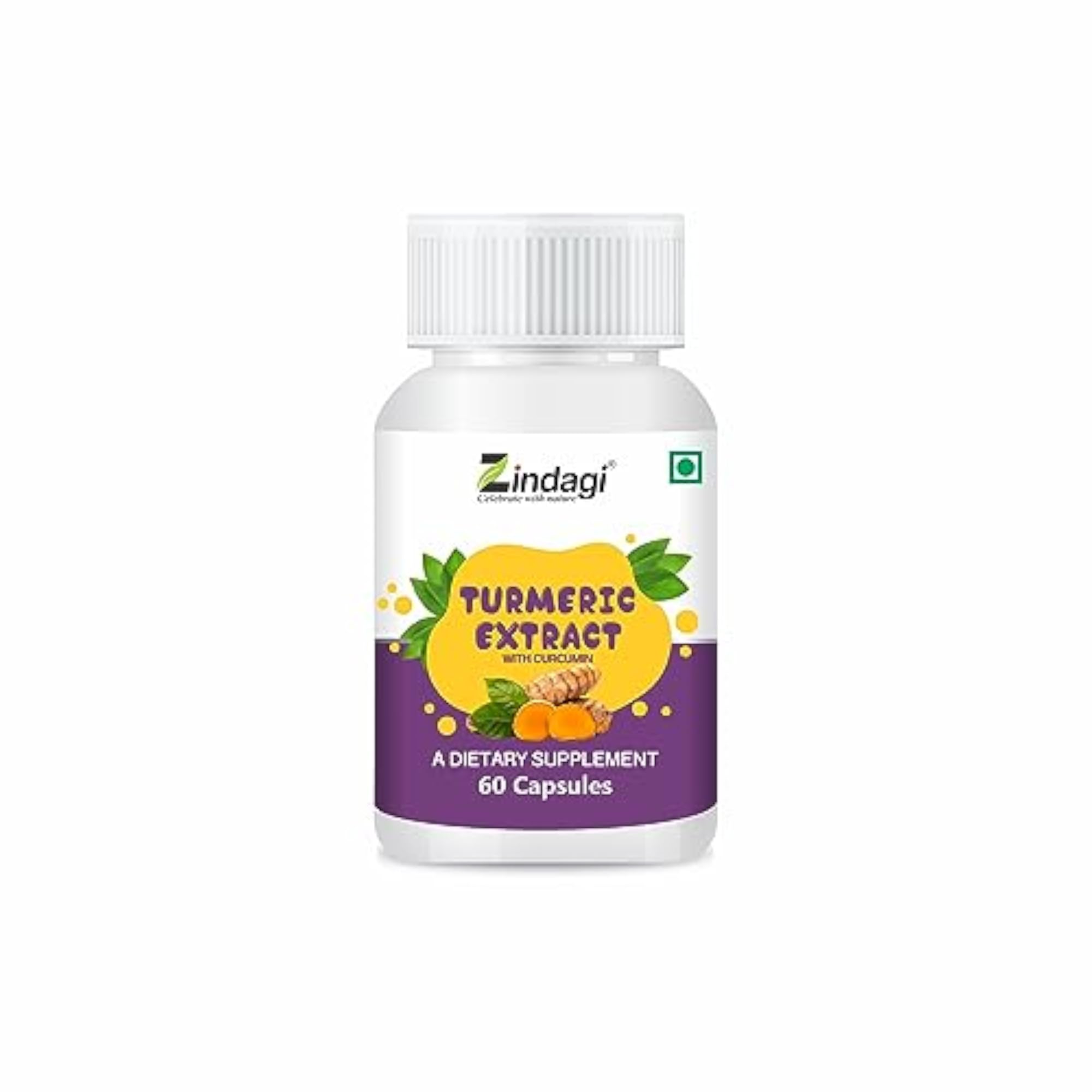 Pure Turmeric Capsules with Curcumin, 60 Count