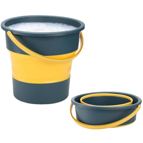 Roysmart Faltbarer Eimer 10L, Tragbares Putzeimer Spülwanne Camping Platzsparend Fischerei Wassereimer mit Griff für Reinigung, Angeln, Camping, Sandkasten, Reisen