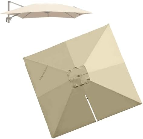 10' x 13' Rectangular Cantilever Umbrella Replacement Canopy - Large Offset Patio Umbrella Fabric Cover, Outdoor Shade, Waterproof Green Top (4x/13x10ft)