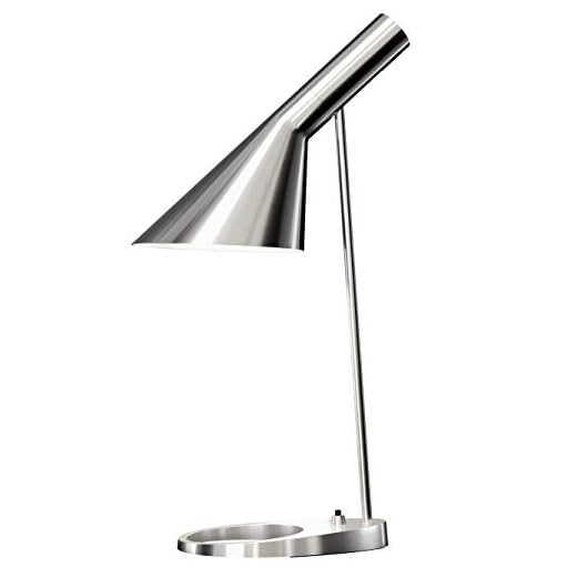 AJ Table Lamp, Louis Poulsen, Bordslampa designad av Arne Jacobsen (Rostfritt Stål Polerad)