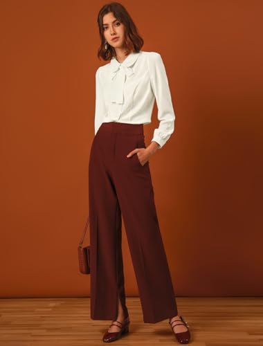 Allegra K Women's Peter Pan Collar Blouse Bow Tie Neck Vintage Casual Office Button Up Shirt X-Small White