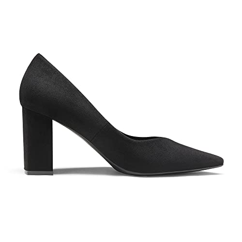 Dream Pairs Women’S High Chunky Closed Toe Block Heels Pointed Toe Wedding Party Elegant Slip On Pumps Shoes,Size 8,Black,Sdpu2229W thumb #2