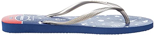 Chinelo Slim Nautical, Havaianas, Feminino, Marinho/Prata, 39/40