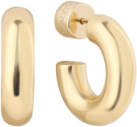 Luna Hoop Earrings – 18k Gold-Plated Puffy Tube Hoops, Chunky Yet Lightweight Jewelry for Women