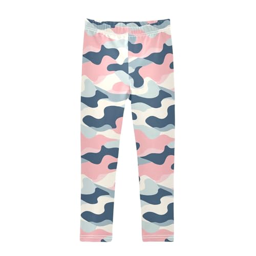 KLL Hand Drawing Camouflage Wavy Toddler Girls Legging Stretch Full Length Athleisure Pants Running