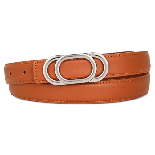 Image of Aurolran Women's Leather Belt with Buckle - Ideal for Dresses, Jeans, and Coats