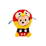 DISNEY STORE Official Mini Mix-Its Plushies – Mickey Mouse - Cute Stuffed Animals - Mix & Match Detachable Hats - Hook and Loop Strap - Plush Toys for Kids and Collectors, 7 Inch