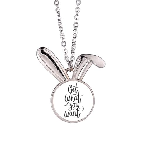 Collier lapin et pendentif citation Art déco le cadeau mémorable pour femme