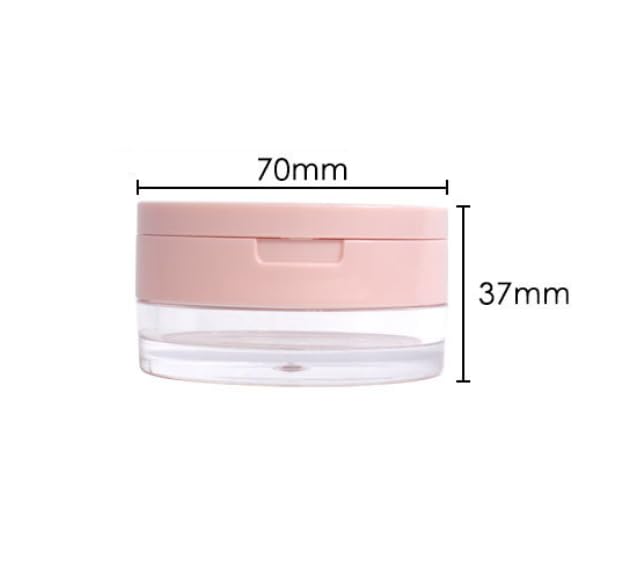 Feilguee Plastic Empty Travel Small Loose Powder Compact Loose Powder Containers 20 ml(0.67 oz) Leak-free Reusable Plastic Powder Container, DIY Makeup Powder Container with Sponge Puff