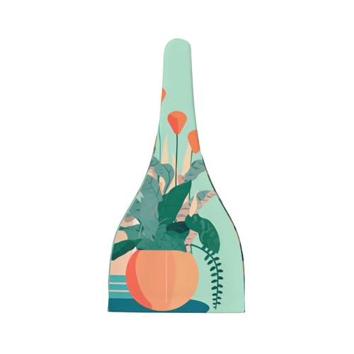 Indoor Cartoon Potted Green Plants Print Newborn Baby Hat, Soft Top Knotted Beanie Cap, Cute Infant Headwear for 0-6 Months Welcome Party2