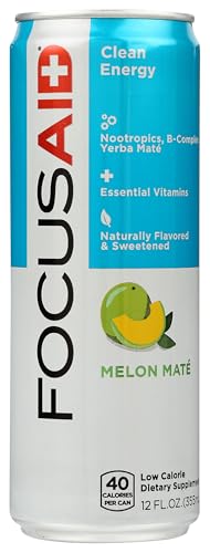 FOCUSAID Energy Blend | Nootropics Drink for Brain Fuel | Alpha-GPC, GABA, B-Complex, Yerba Mate, Green Tea | 100% Clean |100mg Natural Caffeine | 12-oz. can