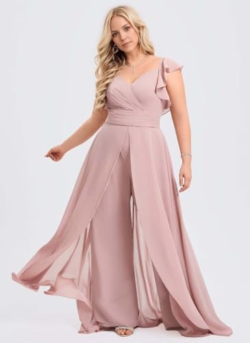 Women's One Piece Jumpsuit Short Puffy Sleeves Bridesmaid Pant Suits for Wedding Elegant V Neck Evening Outfit2