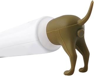 Pooping Dog Butt Toothpaste Topper Funny Toothpaste Dispenser Cap Self Closing Toothpaste Caps Toothpaste Squeezer Toothpaste Covers Bathroom Accessories (Brown)