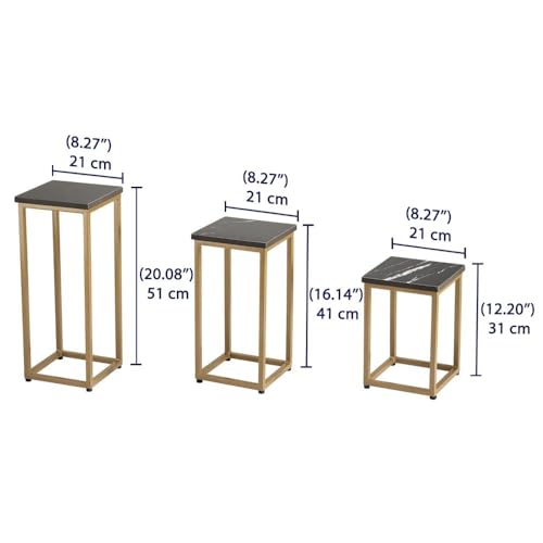 Image of Wakefit Side Table | Coffee End Table for Living Room & Bedroom | Contemporary Round Resin Top Accent Table with Metal Legs | Modern Space Saving Decor | Premium Multipurpose Nightstand | 15x17 Inches