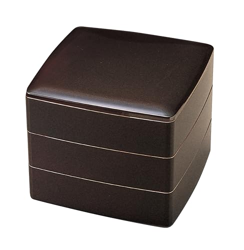 D-5 ② 【極美品】伝統工芸 漆器 千筋 独楽型 三段重箱 蓋付き 漆塗り