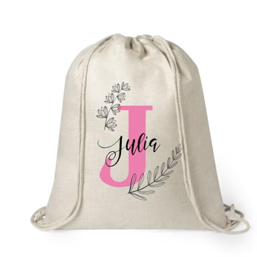 Weprintfy. | Mochila Cuerdas Infantil Personalizada | 48 X 42 CM | Apta para Lavadora | 100% Personalizada | Diseño Con Inicial y Nombre | Bolsa Guarderia | Bolsa Ropa Guarderia | Vuelta al Cole