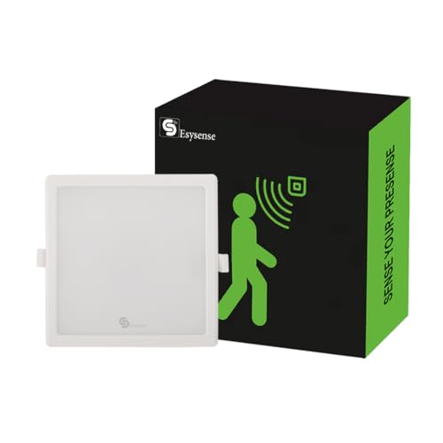 Image of 15W Motion Sensor Square LED Panel Light Cool White ESY-L15ED