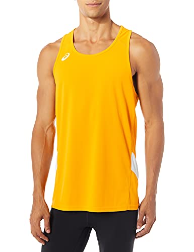 ASICS Men's Team Sweep Singlet, Gold/White, X-Large