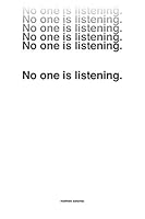 No One Is Listening 1732613621 Book Cover