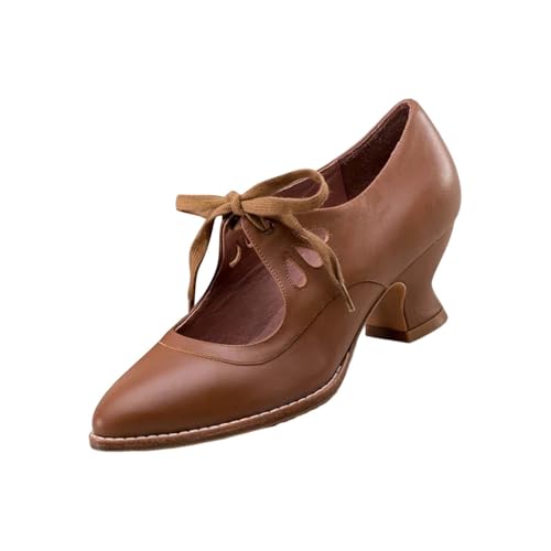 Zapatos de tacones altos Slingback Pumps Sexy Encaje Sandalias con Tacón Trasero Abierto Zapatos Hackschuhe Moda Cuero Zapatos de Boda Tacón Bajo Mary Jane Mocasines Elegantes Zapatos con Cordones
