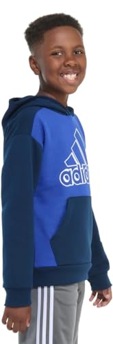 Adidas Youth Boy's Fleece Long Sleeve Graphic Logo Pullover Hoodie (US, Alpha, Medium, Regular, Blue Royal)3