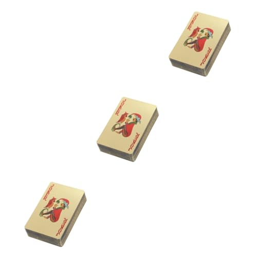 Abaodam 3stücke Gold Plated Pokerkarten wasserdichte Plastikspielkarten Für Familien Und Freundespiele Hochwertige Langlebige Karten Für Unvergessliche Spielabende Zum Sammeln Oder