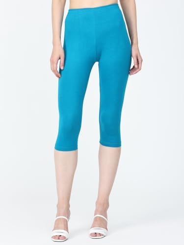 Image of Robinbosky Premium Stretchable Cotton Capri Legging for Women | Suitable for Formal wear & Casual wear | High-End Elastic Makes. The Leggings Squat Proof and Durable for Travel, Yoga, & Workout.