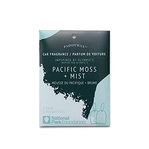 Image of Paddywax National Parks Collection Hanging Car Air Freshener, Car Accessories, 2 Pack, Olympics (Pacific Moss + Mist)