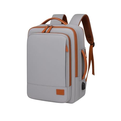 Mochila de Viagem Grande 40L para Notebook até 15,6 Expansível à Prova d’Água, USB, Masculina e Feminina, Aprovada por Companhias Aérea (Cinza)