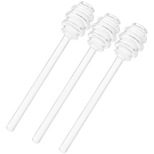 VALICLUD 3 Piezas Varillas de Vidrio para Miel Palitos Agitadores Reutilizables Cucharas para Dispensar Miel Agitación Práctica para Té y Postres Accesorio Seguro y Fácil de Reutilizable