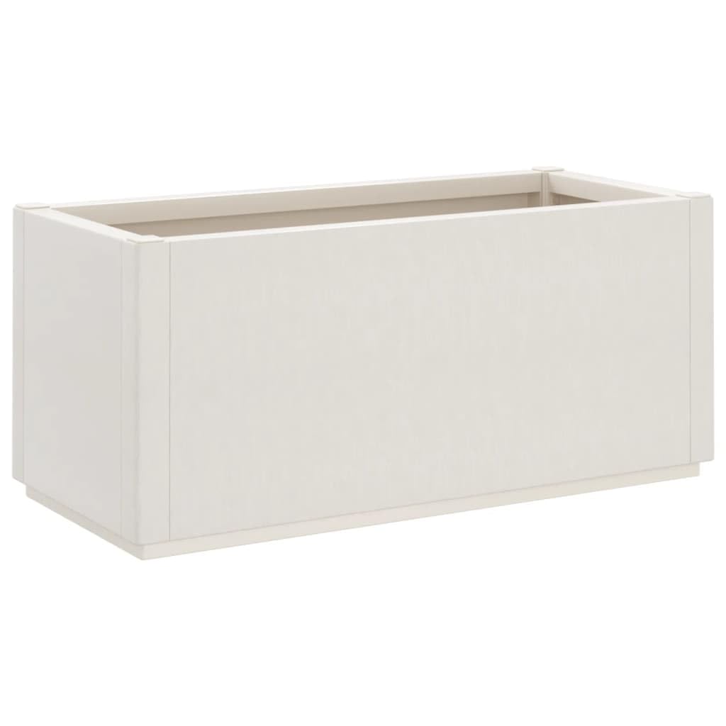 vidaXL Garden Planter, Planter Pot for Patio Balcony Terrace, Flower Pot for Herb Plant, Outdoor Planter Box, Flower Box, White PP