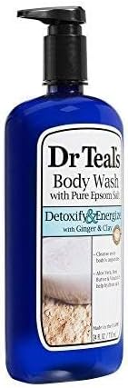Dr Teal's Pure Epsom Salt Body Wash Detoxify & Energize with Ginger & Clay 710 ml