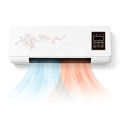Wall Mounted Air Conditioner, Portable Ductless 2-in-1 Smart Mini AC Cooler Fan and Space Heater Combo, AC Unit Cooling and Heating System, Quiet for Home Office Living Room(Red)
