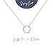 Ava Riley Dainty Necklace for Women,Silver Karma Choker Necklace for Women, Pearl Lock Bar Karma Circle Trendy Choker Jewelry