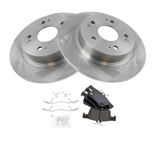 Image of TRQ Rear Brake Pad and Rotor Set Ceramic Compatible with 2018-2020 Honda Accord