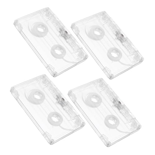 KOMBIUDA 4pcs Vintage Cassette Tape Storage Box Transparent Audio Cassette Holder for Travel and Home Use Moisture-Resistant Design for -Term Preservation
