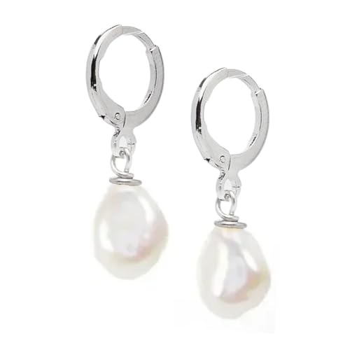 Image of TreasureBay Timeless Natural Freshwater Pearl Earrings for Women (White)