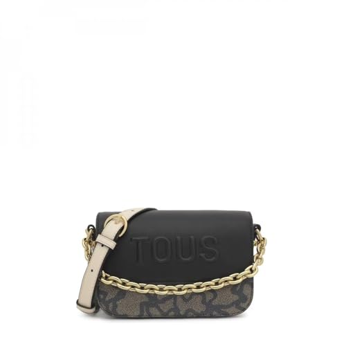 TOUS Bandolera pequeña 2002200351 negro y beige