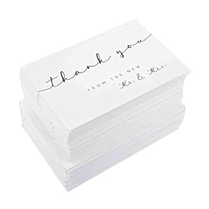 Gsm brands thank you cards for wedding mr and mrs theme 100 cards with envelopes  urban country home decor