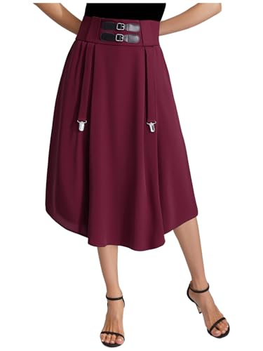 YiZYiF Women Renaissance Skirt High Waist Adjustable Hem A-Line Vintage Skirt for Rave Party2