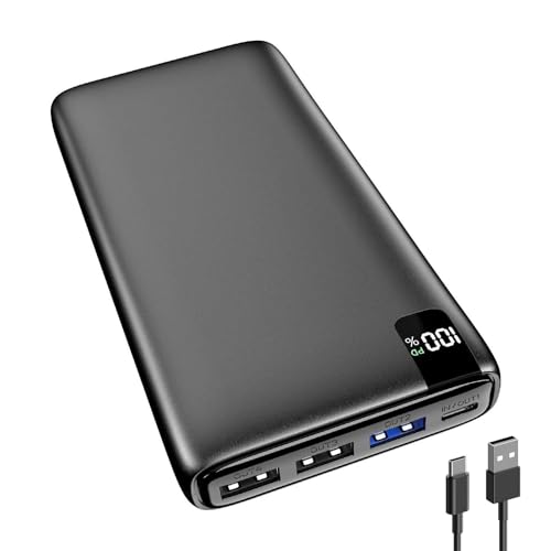 Fandealo-Power-Bank-26800mAh-Bateria-Externa - PD QC 3.0 22,5W Carga Rápida Cargador Portátil con USB C Entradas y Salidas, Bateria Portatil con Pantalla LED para Smartphone Tablets