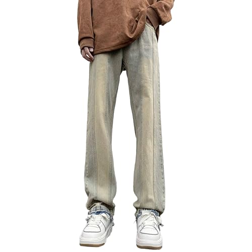 Men's Slim Fit Jeans Elastic Loose Straight Fashion Hip Hop Comfortable Elastic Waist Casual Pants